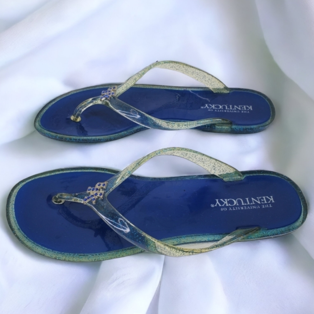 The University Of Kentucky Women's Flip Flops Plastic/Glitter Size 36 (US-5)